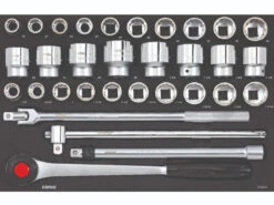 Sonic Foam System - Metric Socket, (SAE) Socket Set 3/4" - 32 Pieces - 26" (Medium)