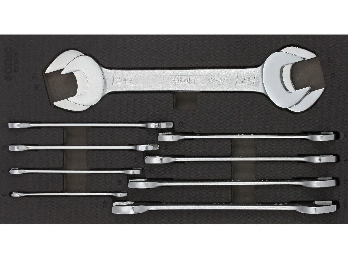 Sonic Foam System - Double Open Wrench Set - 10 Pieces - 1/3 (Small) 1 Sonic Foam System - Double Open Wrench Set - 10 Pieces - 1/3 (Small)