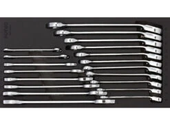 Sonic Foam System - Reversible Ratcheting Open Wrench Set - 19 Pieces - 1/3 (Small)