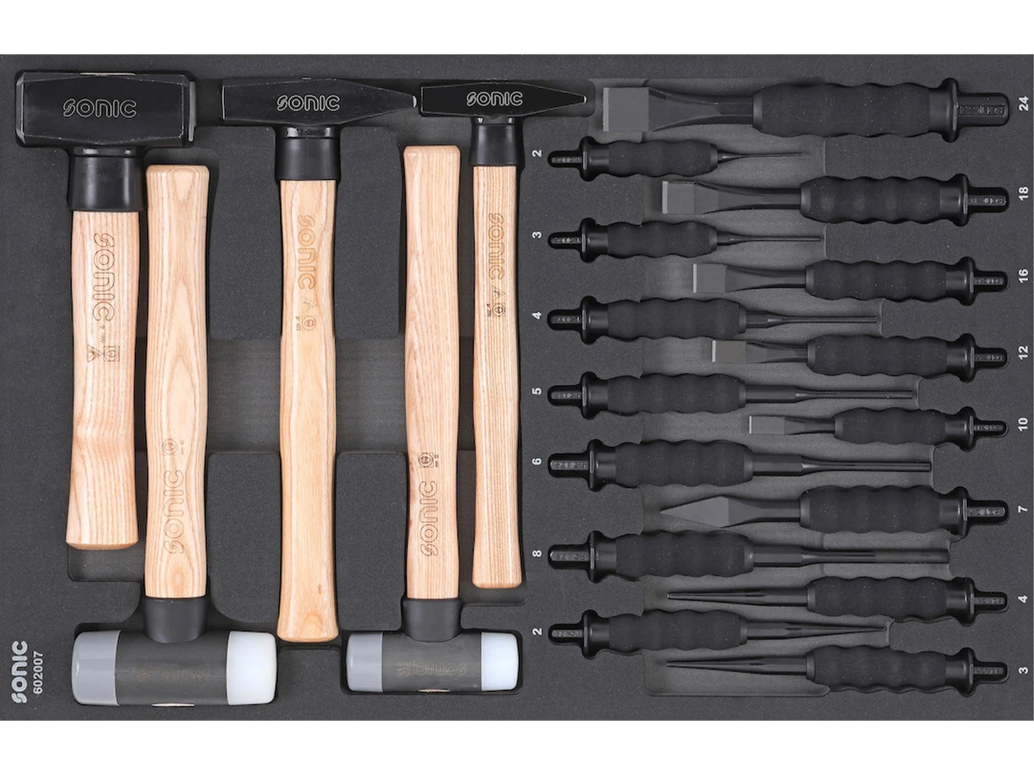 Sonic Foam System - Chisel And Hammer Set - 20 Pieces - 26" (Medium) 1 Sonic Foam System - Chisel And Hammer Set - 20 Pieces - 26" (Medium)